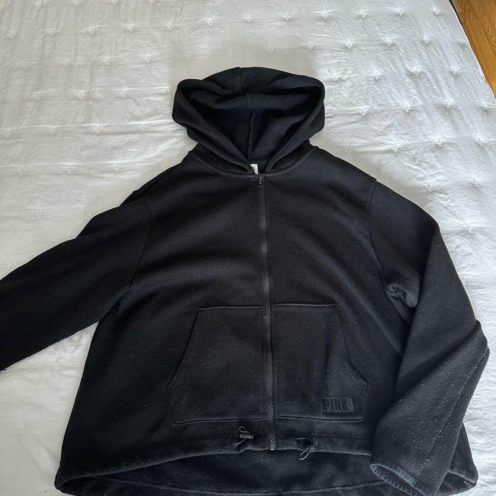 Black Pink Zip Up Jacket